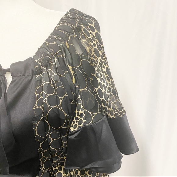 Marisa K Black & Gold Bubble Hem Silk Mini Dress - Picture 6 of 14